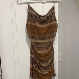 Wild Fable Brown Striped Mini Dress
